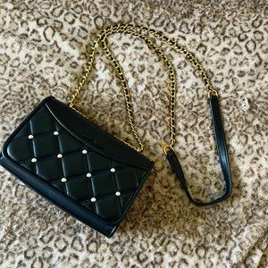 Tory Burch black pearl Shrunken Savannah crossbody bag